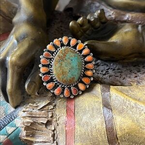 Navajo Spiney Oyster Cluster Adjustable Ring
